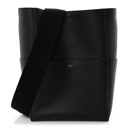 Celine Soft Grained Calfskin Sangle Bucket Bag Black 1 of 10