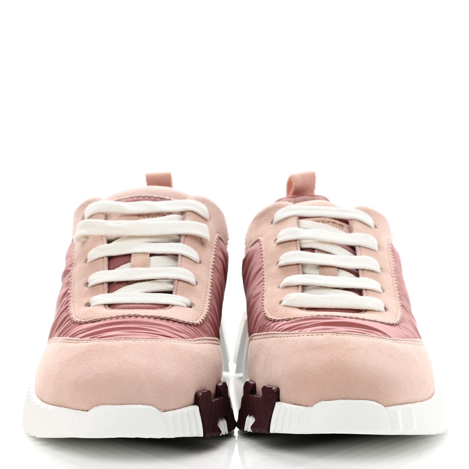 Hermes Parachute Fabric Suede Goatskin Bouncing Sneakers 37 Rose Rose Opaline 2 of 8