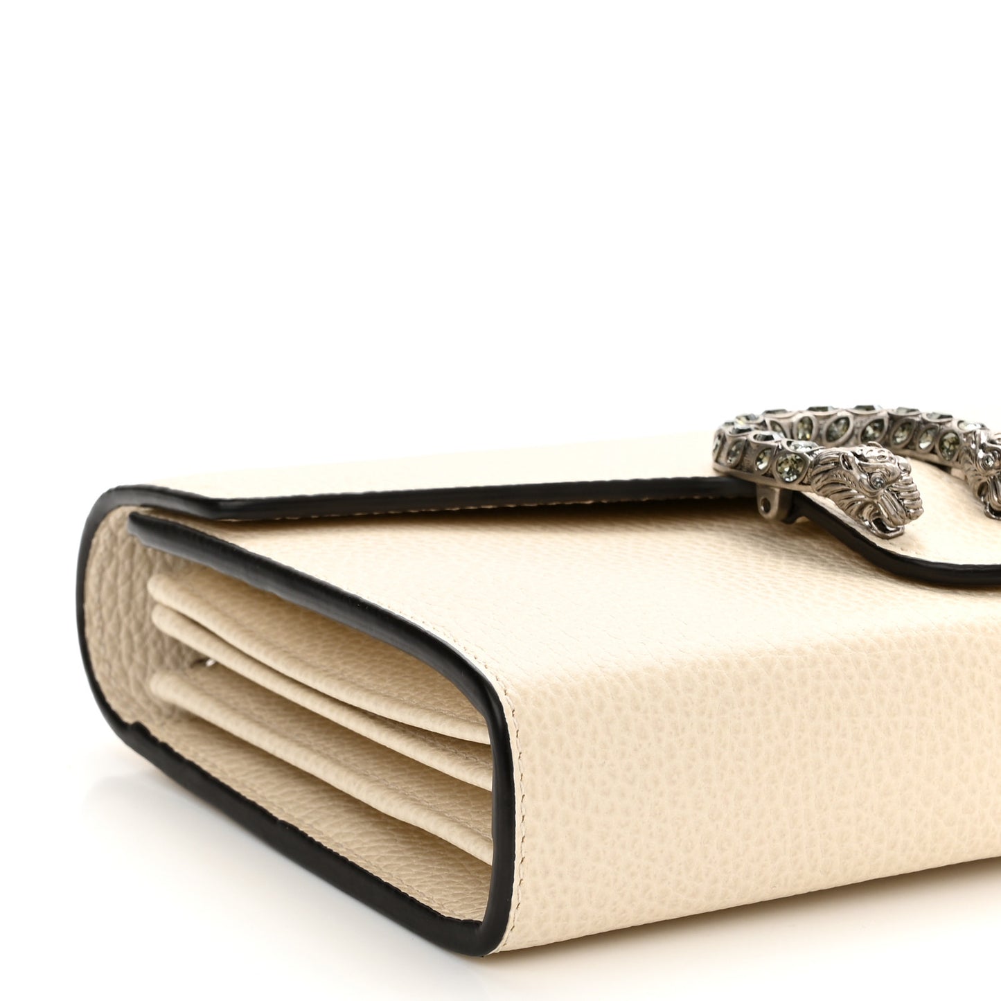 Dollar Calfskin Mini Dionysus Chain Wallet Mystic White