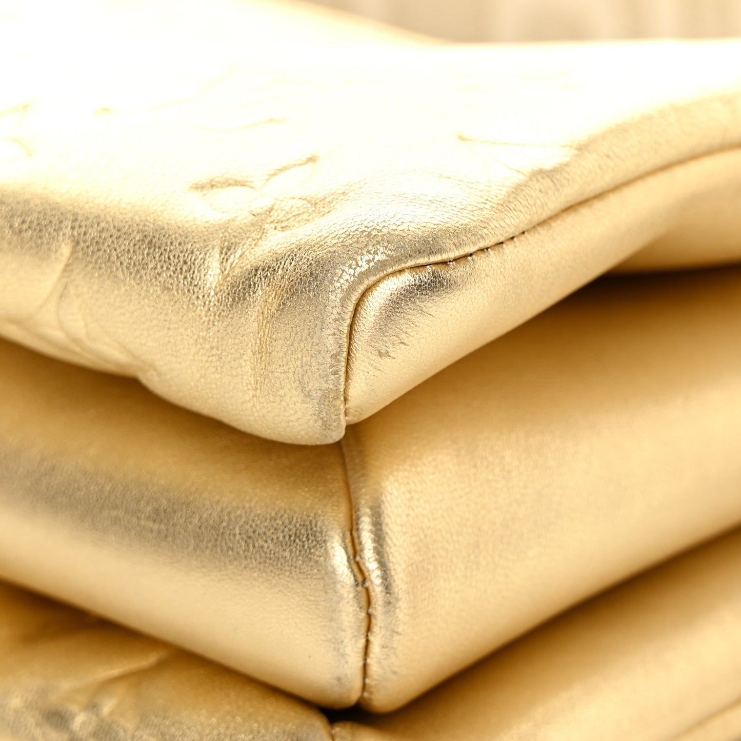 Lambskin Embossed Monogram Coussin PM Gold