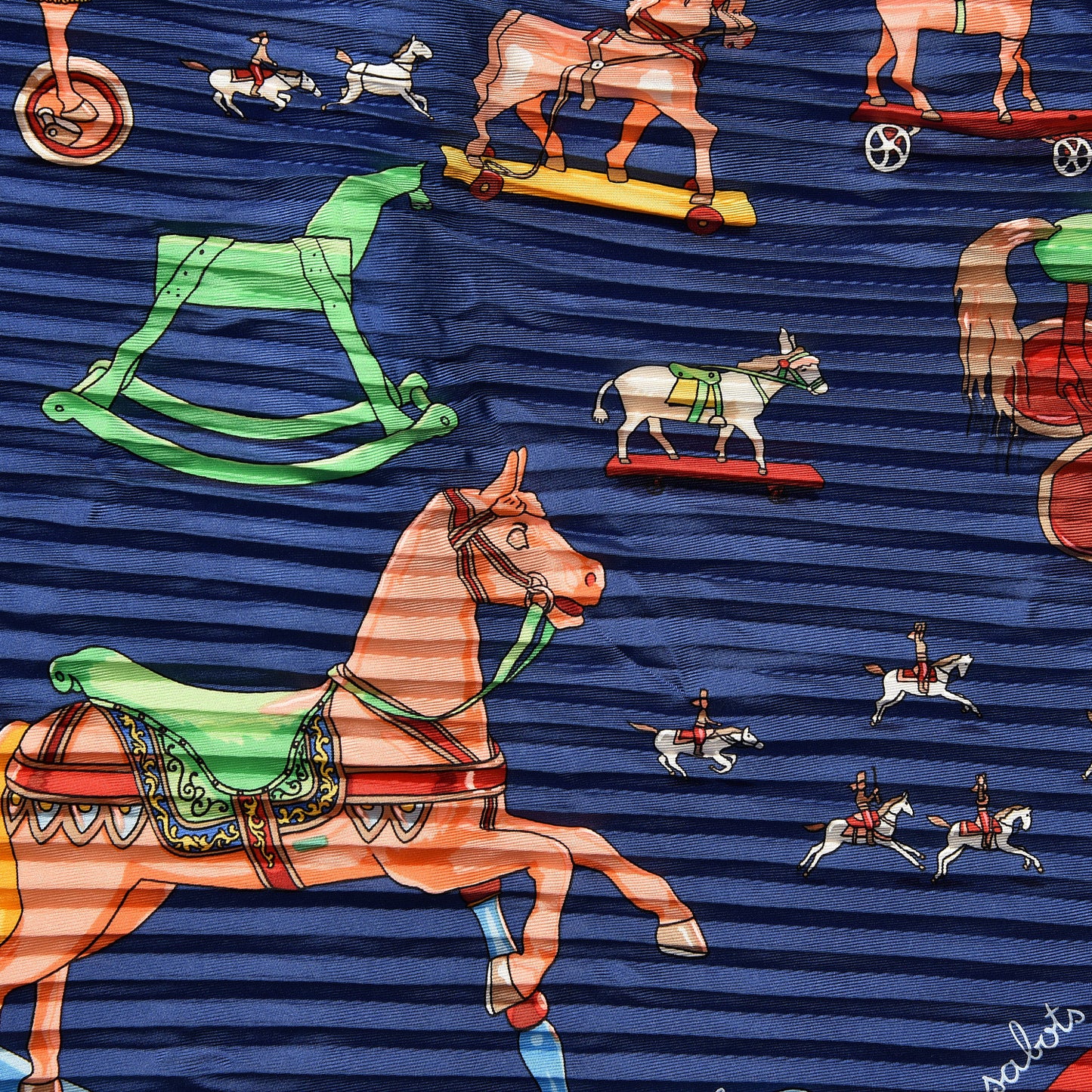 Silk Plisse Raconte Moi Le Cheval Scarf 90