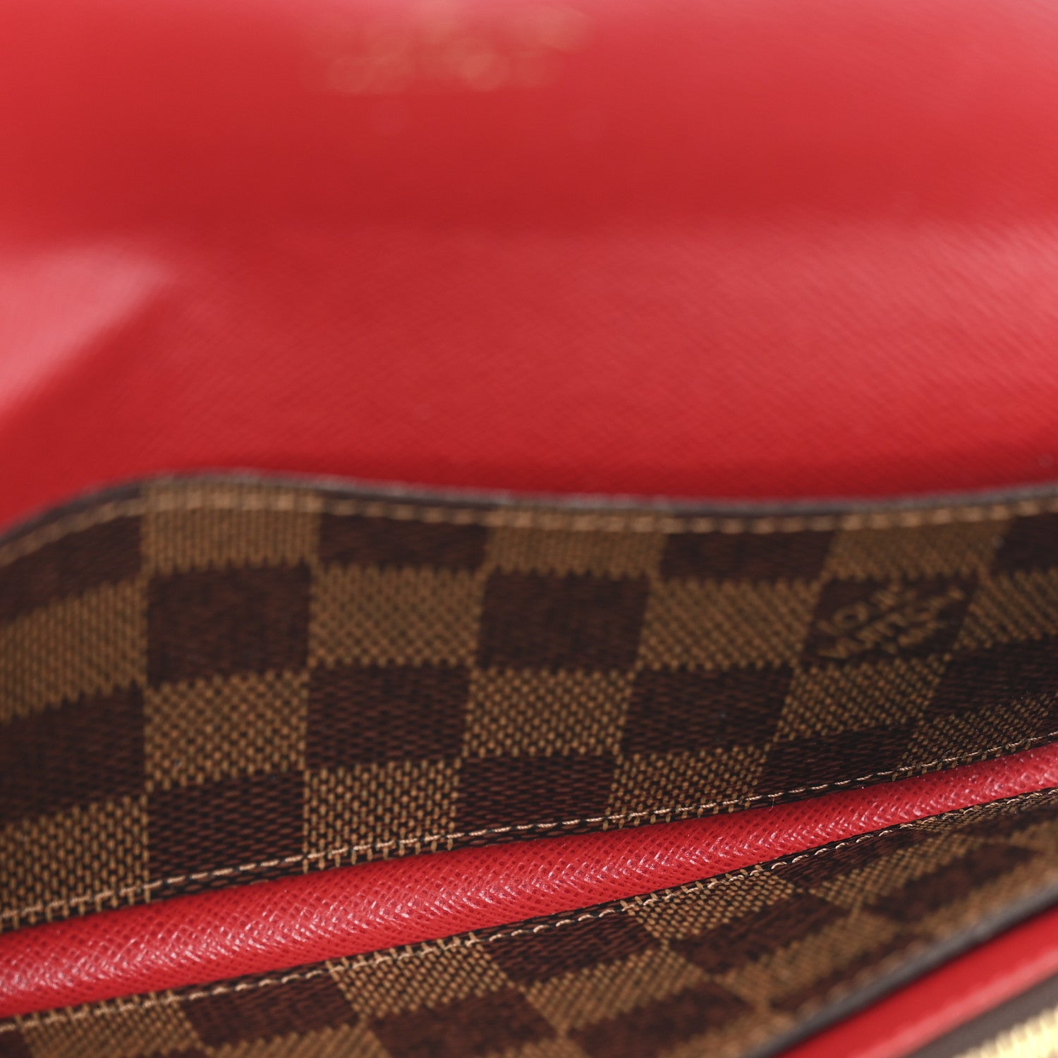 Louis Vuitton Damier Ebene Emilie Wallet Red 5 of 10