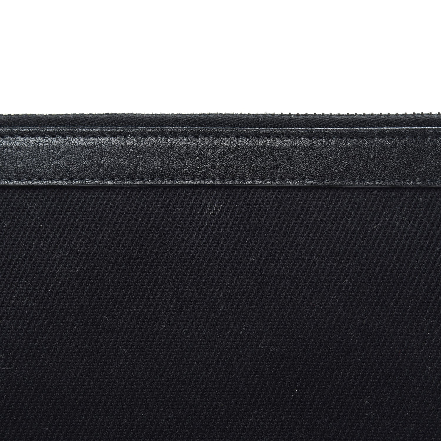 Saint Laurent Linen Canvas Rive Gouche Zipped Pouch Black 7 of 7