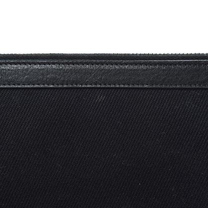 Saint Laurent Linen Canvas Rive Gouche Zipped Pouch Black 7 of 7