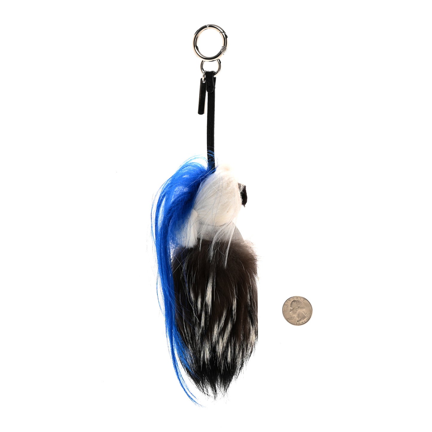 Mink Fox Goat Fur Mini Karlito Bag Charm Blue