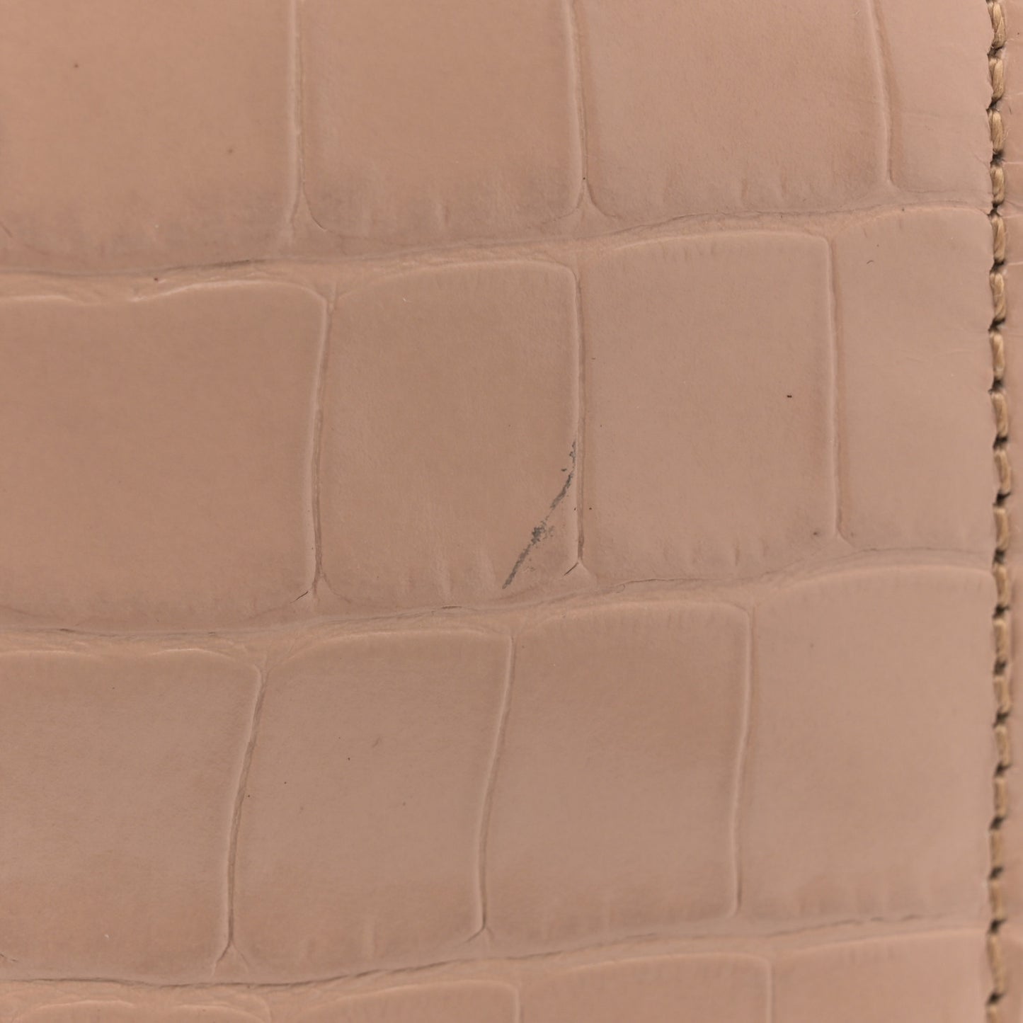 Calfskin Crocodile Embossed Small C Double Carry Autumnal Brown