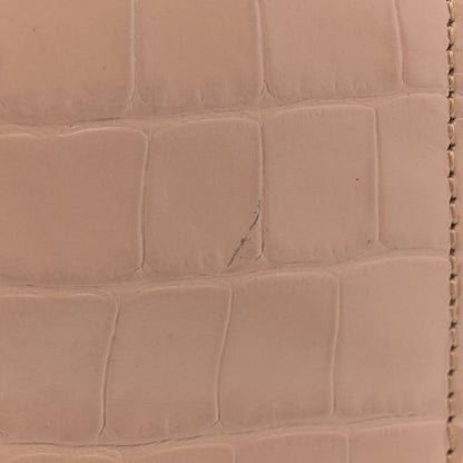 Chloe Calfskin Crocodile Embossed Small C Double Carry Autumnal Brown 12 of 12