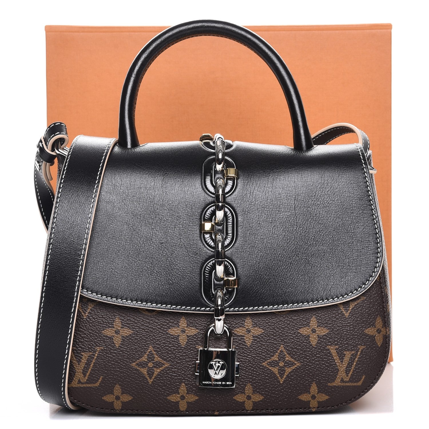 Louis Vuitton Calfskin Monogram Chain It Bag PM Black 8 of 8