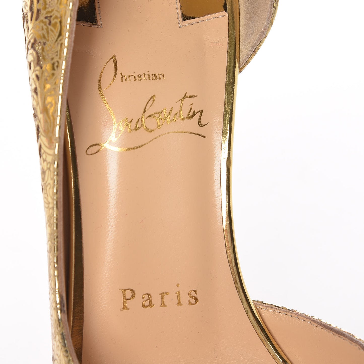Patent Laser Cut Iriza 100 Pumps 36.5 Gold