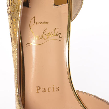 Christian Louboutin Patent Laser Cut Iriza 100 Pumps 36.5 Gold 8 of 10