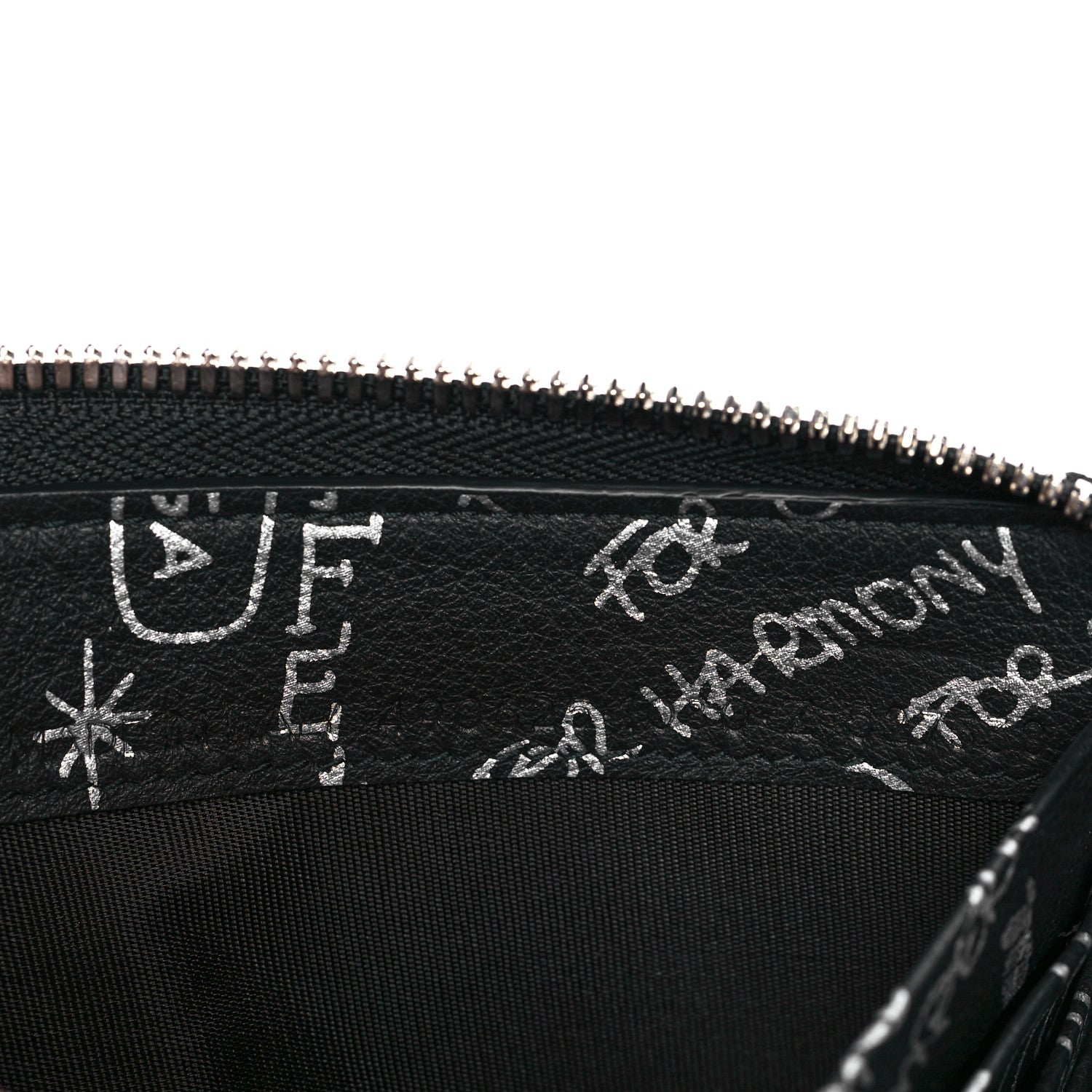 Balenciaga Calfskin Classic Silver Hardware Printed Tattoo Everyday Continental Zip Around Wallet Black 7 of 11