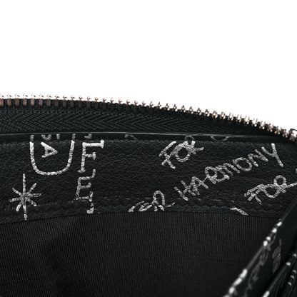 Balenciaga Calfskin Classic Silver Hardware Printed Tattoo Everyday Continental Zip Around Wallet Black 7 of 11