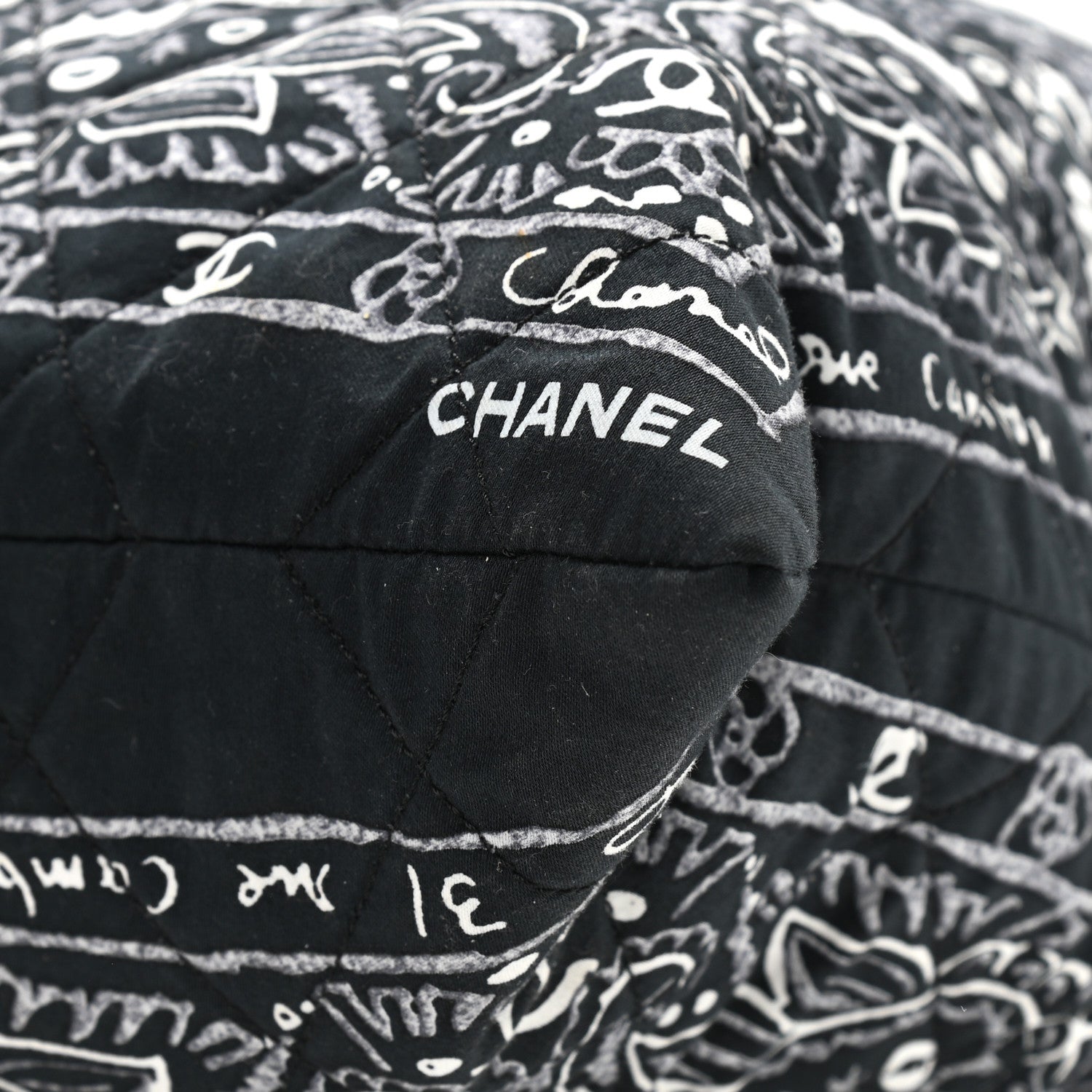 Chanel Cotton Quilted XXL Bandana Shopping Tote Blue 8 of 12