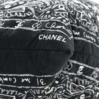 Chanel Cotton Quilted XXL Bandana Shopping Tote Blue 8 of 12