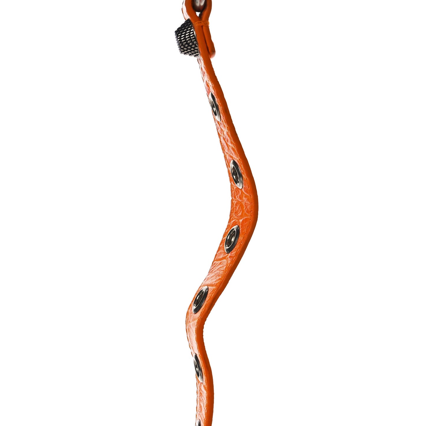 Extra Supple Calfskin Crocodile Embossed Le Cagole Shoulder Bag XS Pop Orange
