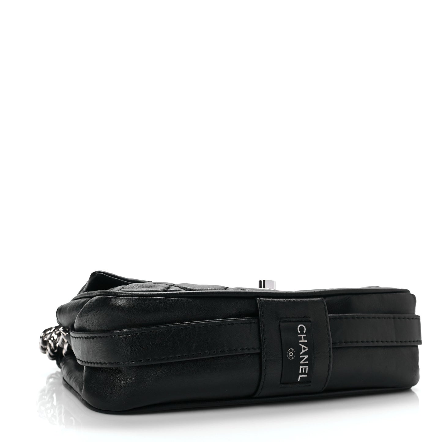 Lambskin Quilted Medium Icons Secret Label Flap Black