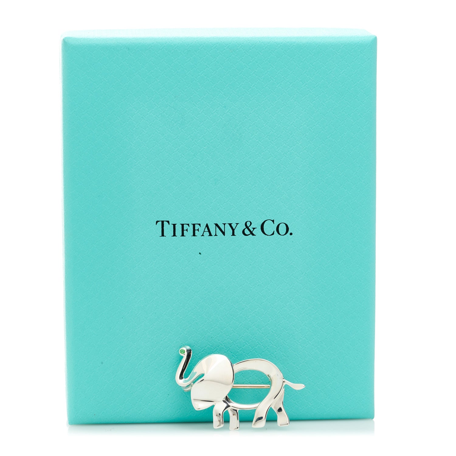 Tiffany Sterling Silver Tsavorite Save the Wild Elephant Brooch 4 of 4