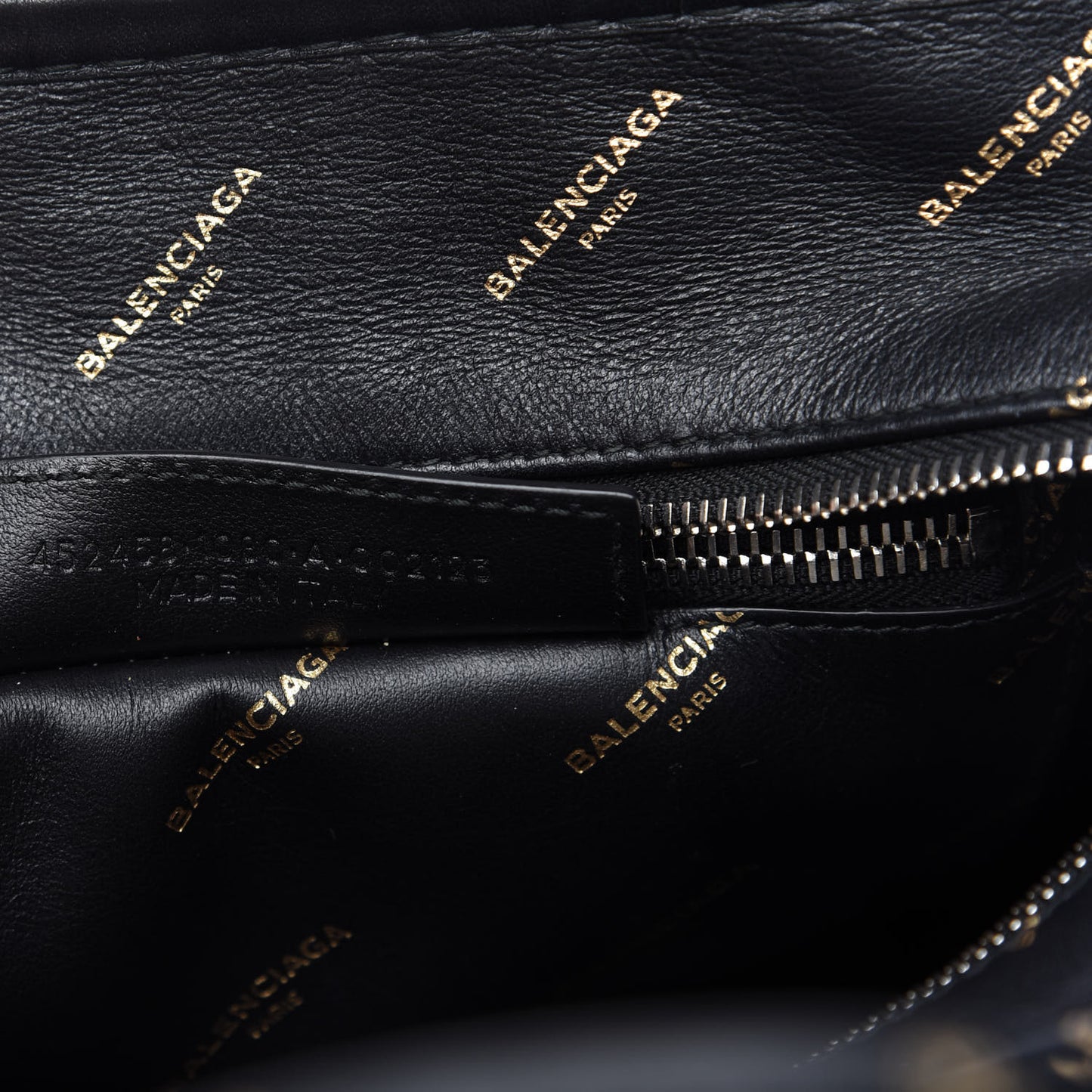 Calfskin Allover Logo XS Bazar Shopper Tote Black Gold