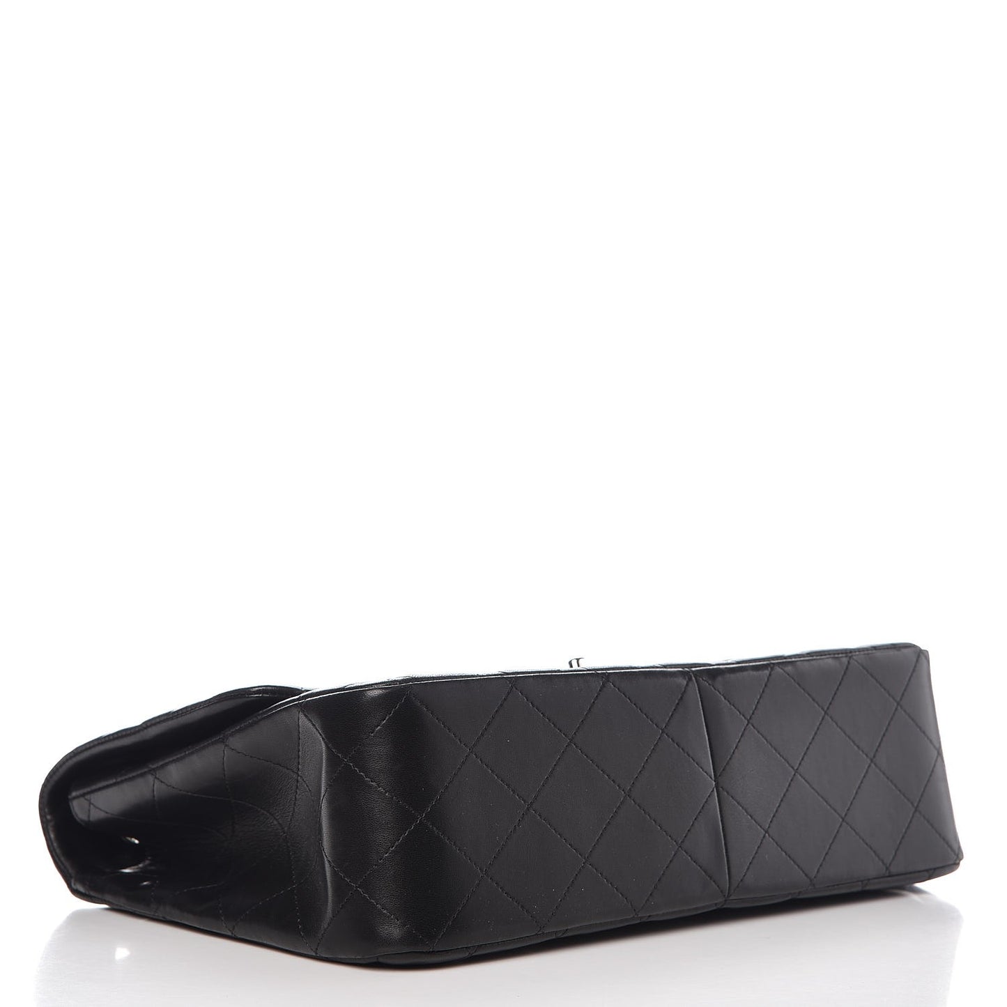 Lambskin Quilted Jumbo Single Flap Black