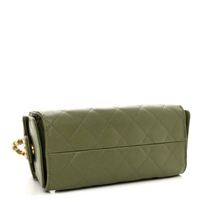Chanel Caviar Quilted Mini Chanel 25 Handbag Green 4 of 10