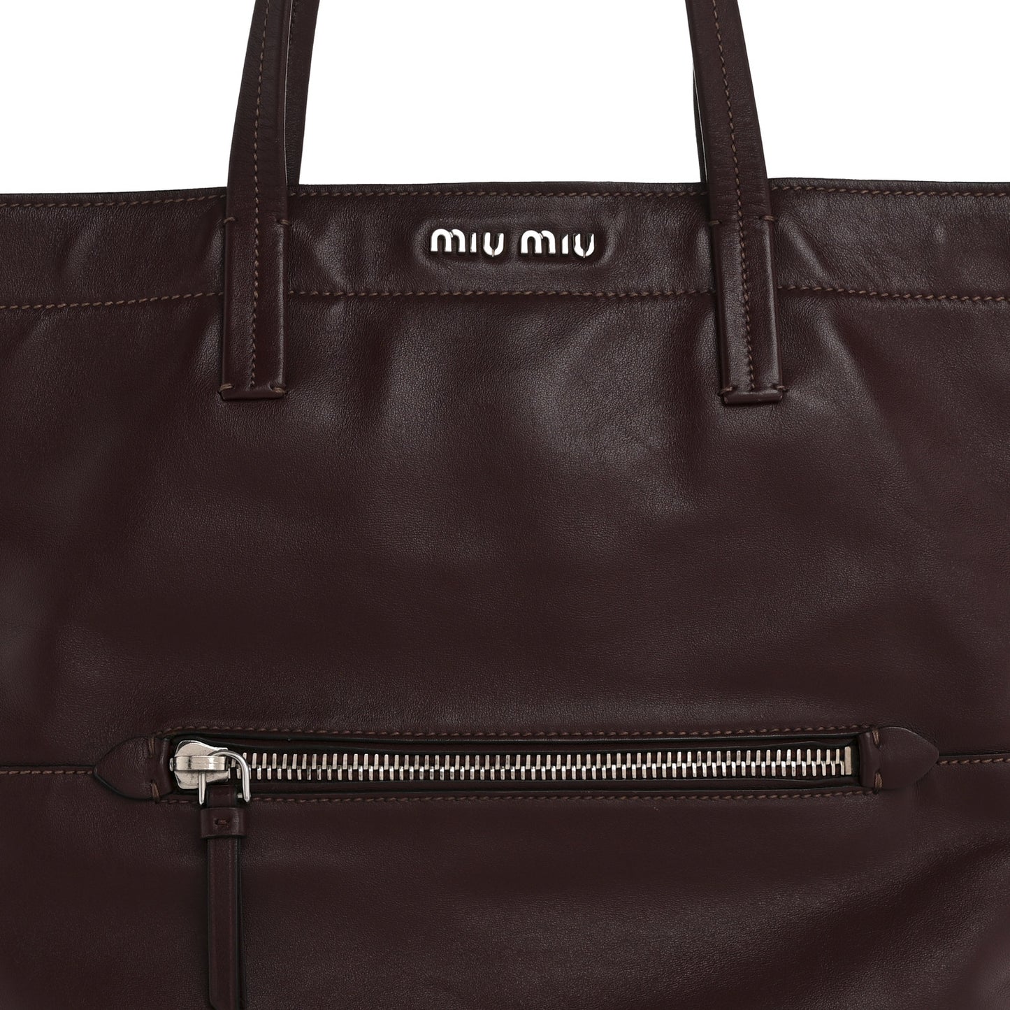 Vitello Soft Shopping Tote Burgundy