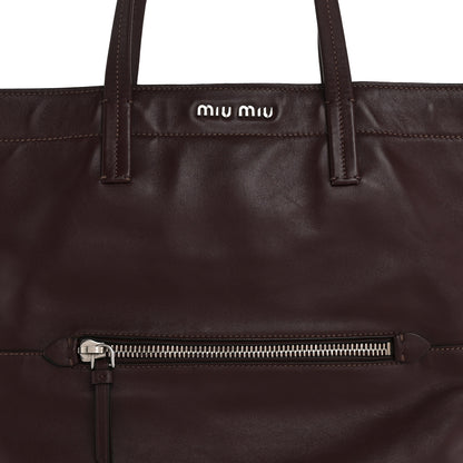 Miu Miu Vitello Soft Shopping Tote Burgundy 10 of 16