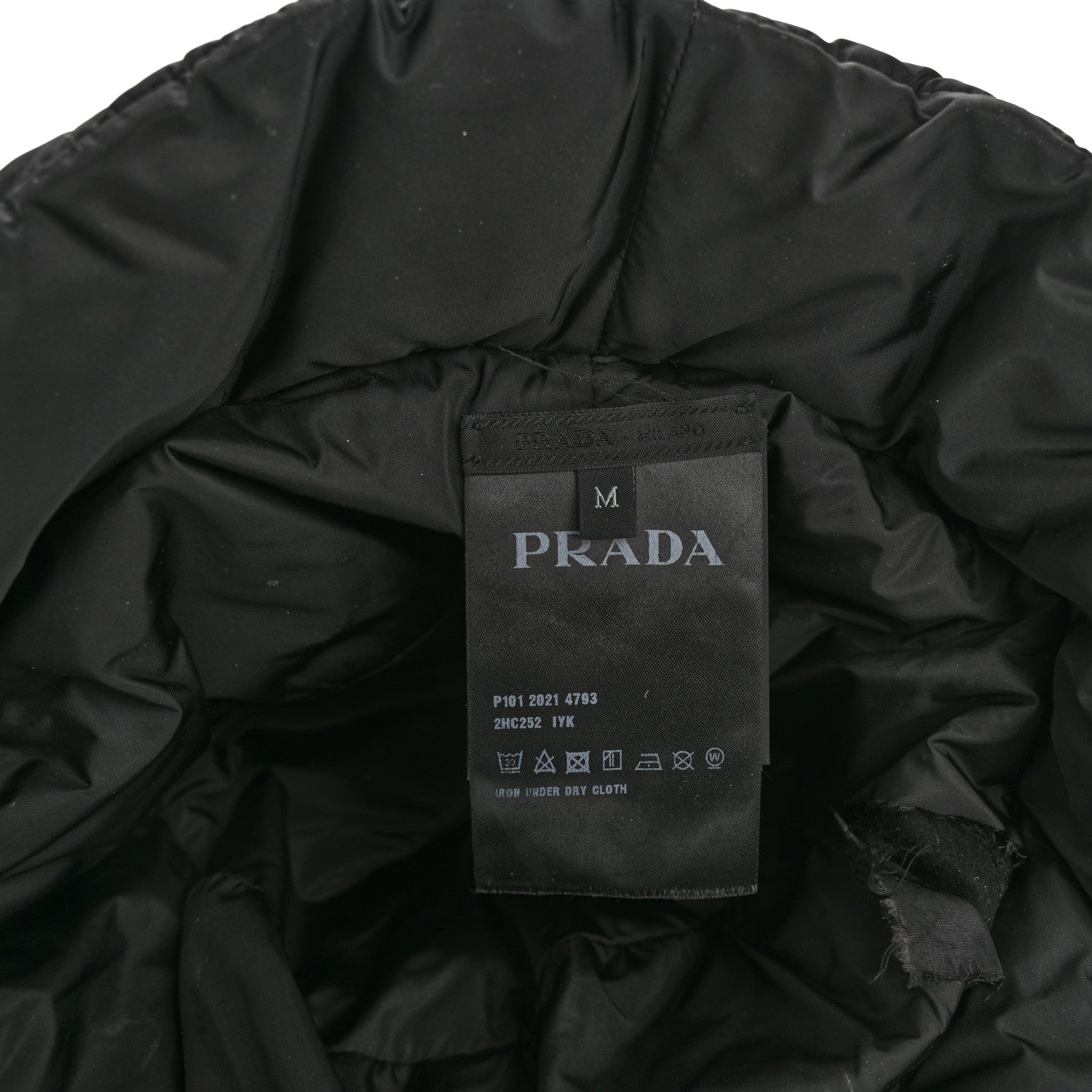 Prada Nylon Triangle Quilted Padded Bucket Hat M Black 8 of 10