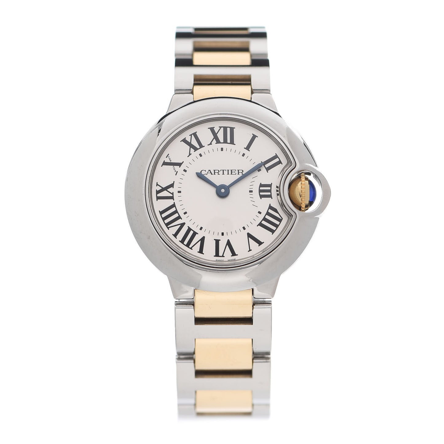Stainless Steel 18K Yellow Gold 28mm Ballon Bleu De Cartier Quartz Watch