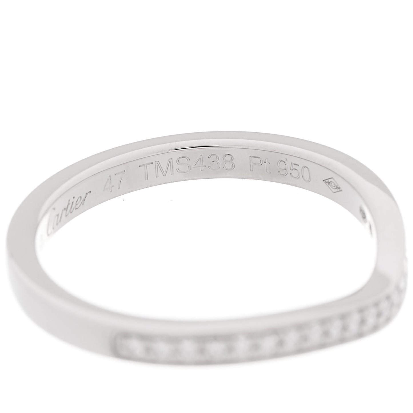 Platinum Diamond Trinity Ruban Wedding Band Ring 47 4