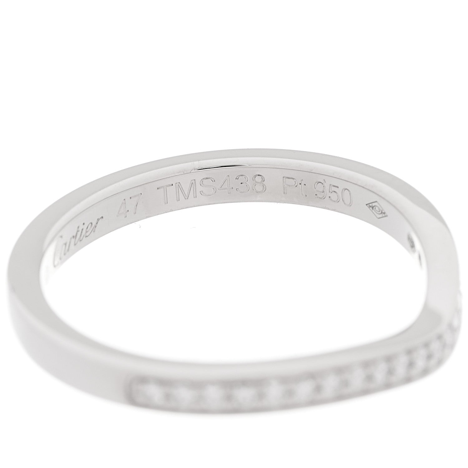 Cartier Platinum Diamond Trinity Ruban Wedding Band Ring 47 4 5 of 5