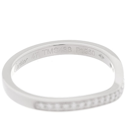 Cartier Platinum Diamond Trinity Ruban Wedding Band Ring 47 4 5 of 5