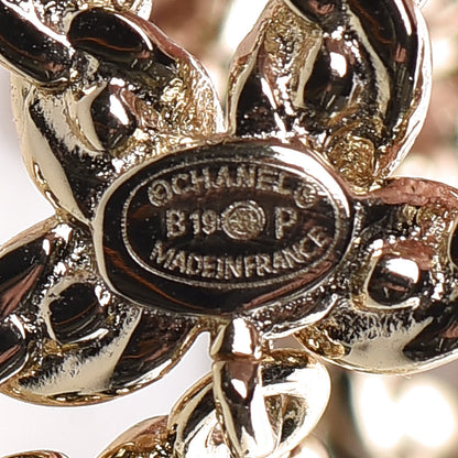 Chanel Crystal Pearl Pearls Coronation CC Drop Earrings Gold 5 of 6