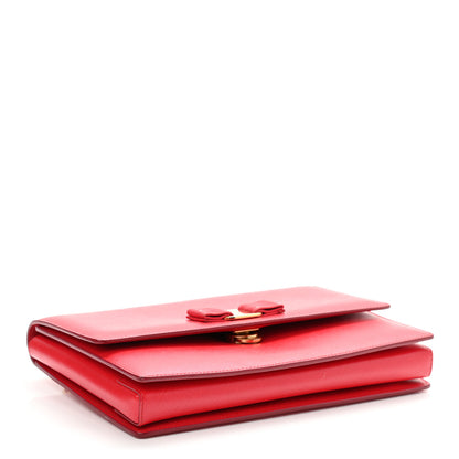 Salvatore Ferragamo Hammered Calfskin Vara Bow Chain Bag Red 4 of 11