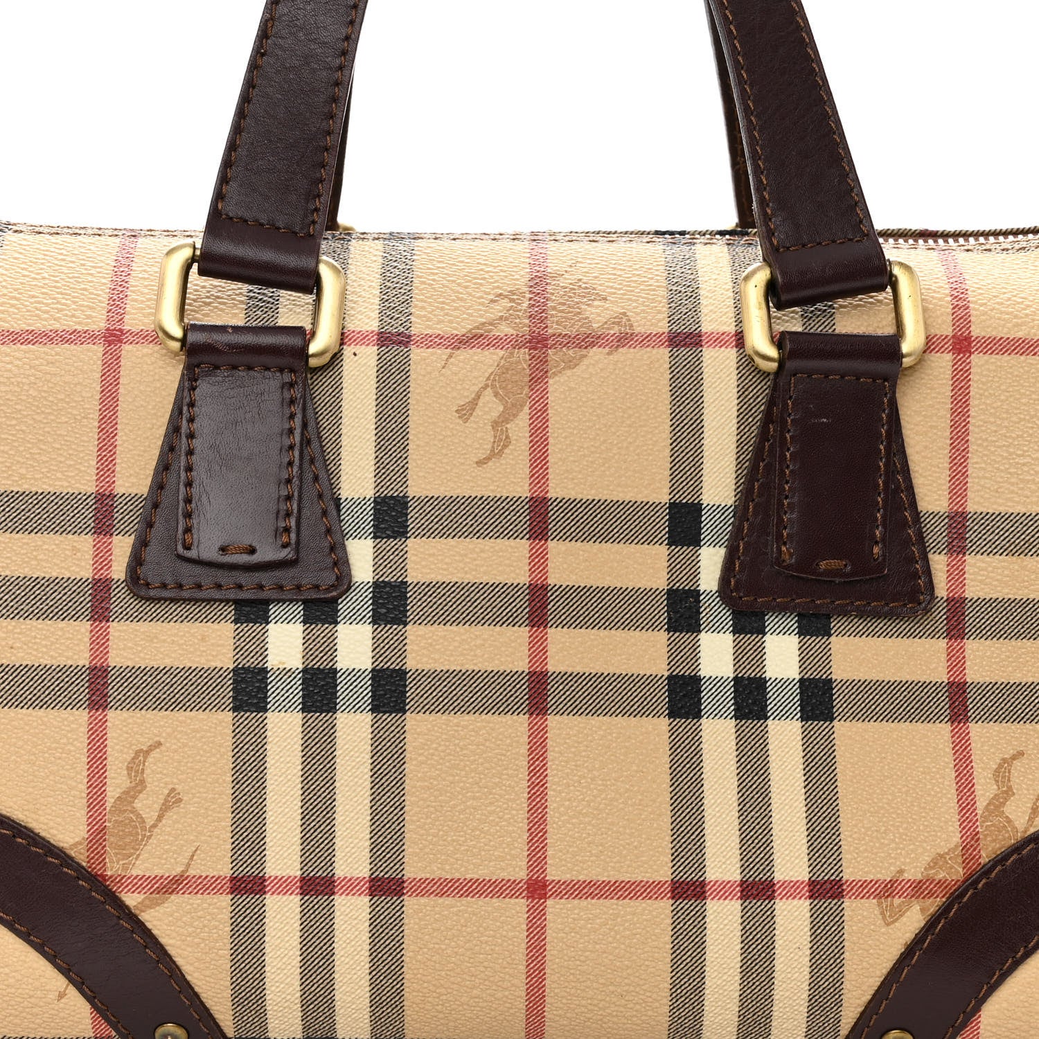 Burberry Haymarket Check Studded Bowler Brown 7 of 12
