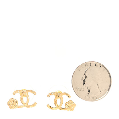 Chanel Metal Camellia CC Earrings Gold 2 of 5
