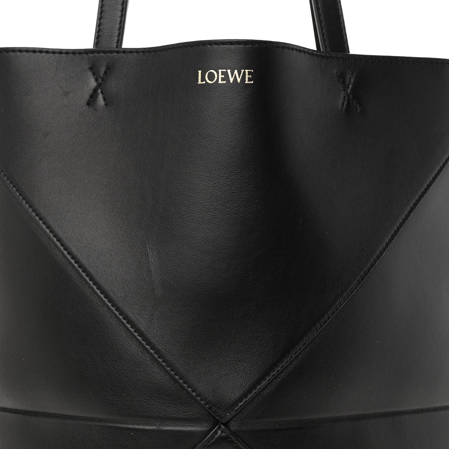 Loewe Shiny Calfskin Medium Puzzle Fold Tote Black 8 of 14