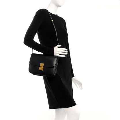 Celine Box Calfskin Medium Classic Box Flap Bag Black 2 of 7