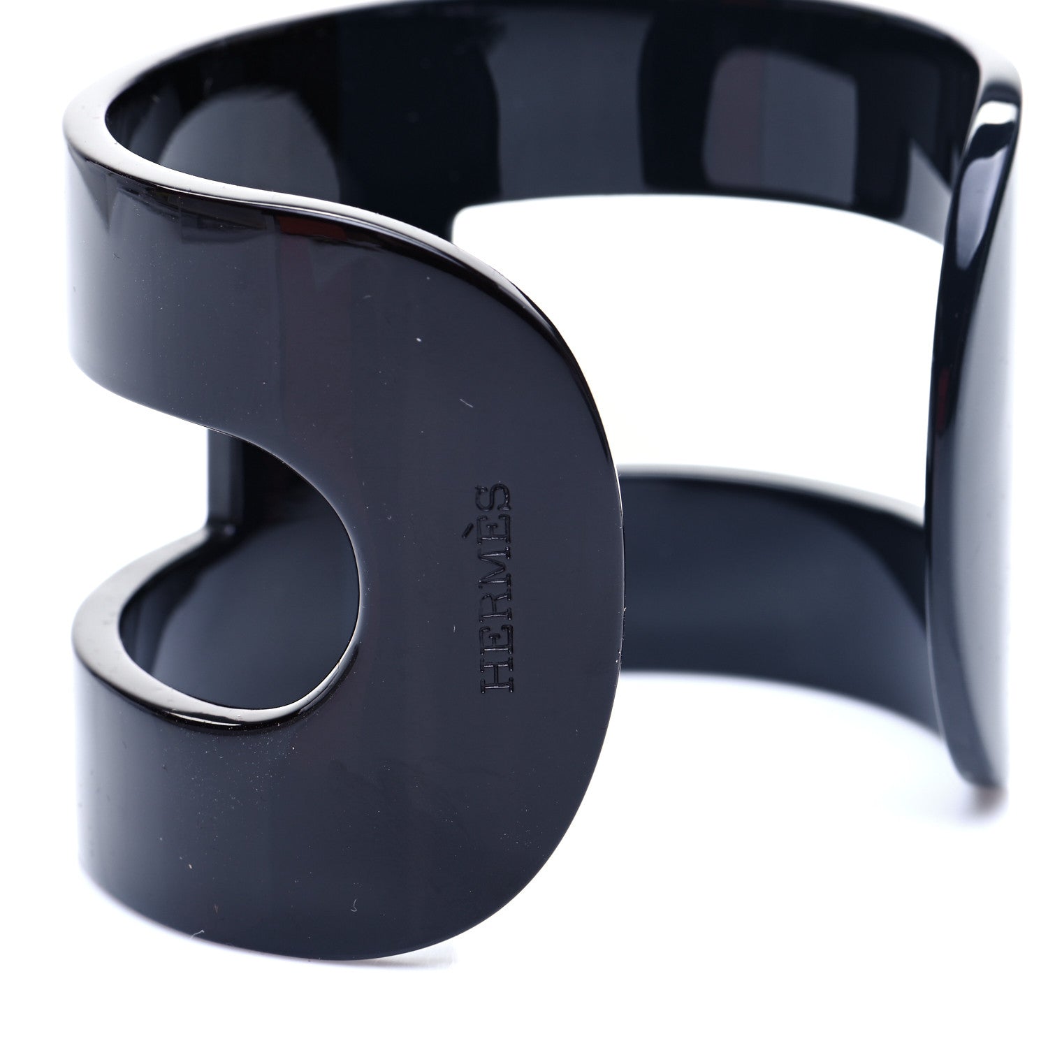 Hermes Lacquered Wood Ano Cuff PM Navy Bleu Dark Purple 4 of 7