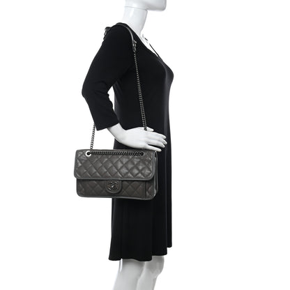 Chanel Calfskin Medium Casual Riviera Flap Dark Grey 2 of 10