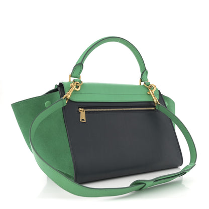Celine Smooth Calfskin Suede Small Bi-Color Trapeze Palm 2 of 14