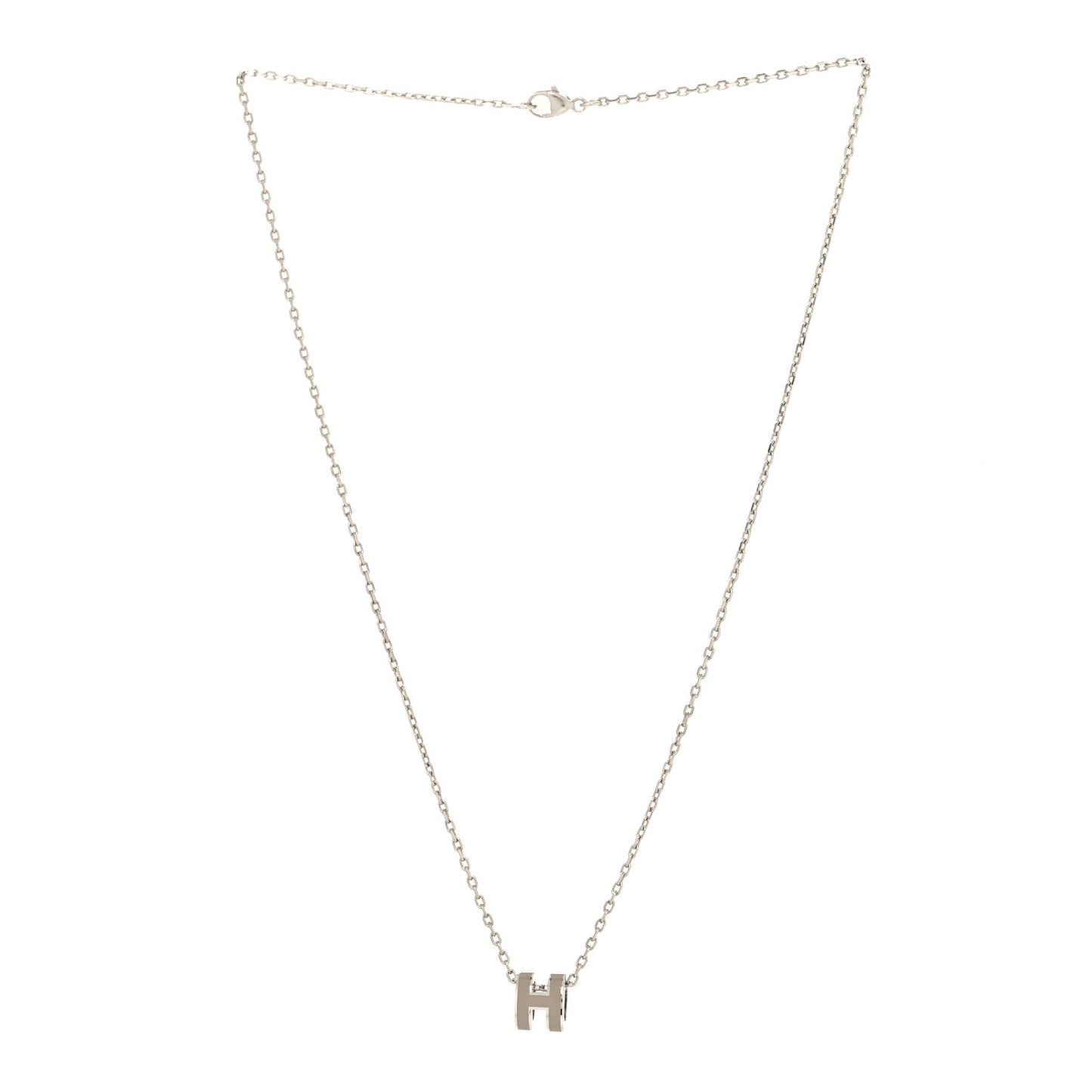 Palladium Mini Pop H Pendant Necklace Marron Glace