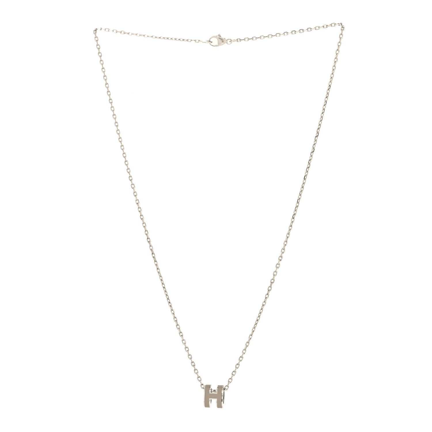 Hermes Palladium Mini Pop H Pendant Necklace Marron Glace 3 of 5