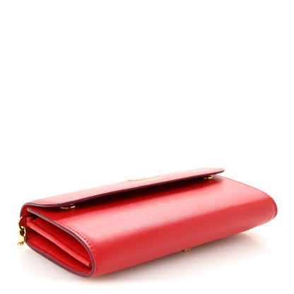 Alexander McQueen Calfskin Wallet on Chain Red 4 of 11