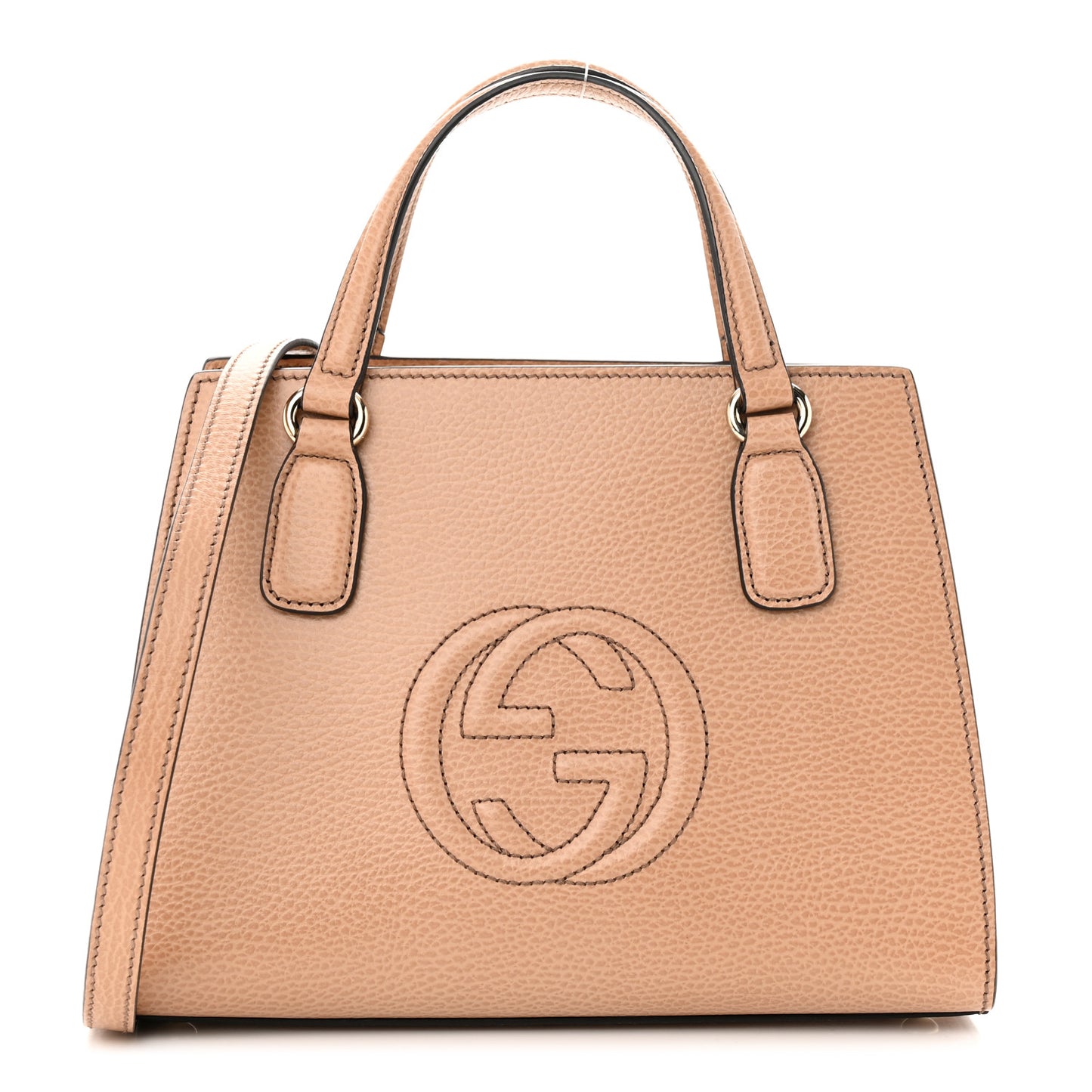 Dollar Calfskin Medium Soho Top Handle Satchel Camelia