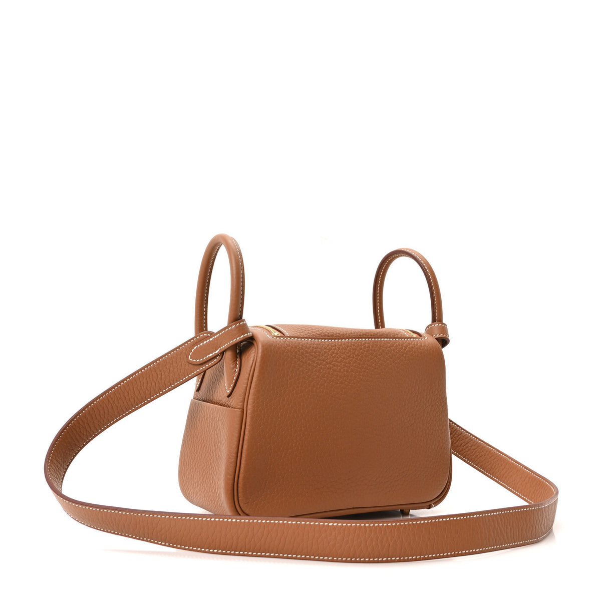 Hermes Taurillon Clemence Mini Lindy 20 Gold 3 of 11