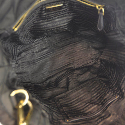 Prada Tessuto Nylon Chevron Quilted Tote Ebano 6 of 8