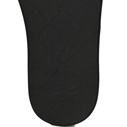 Chanel Lambskin Quilted Padded Charms Thong Sandals 36 Black 7 of 8