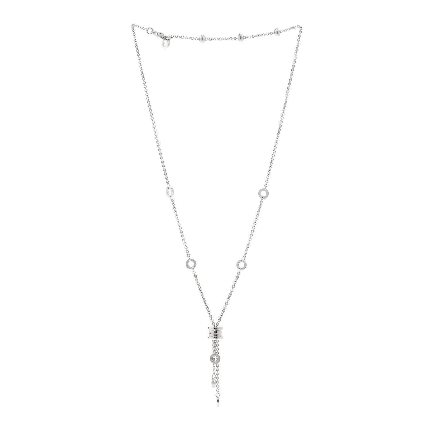 Bulgari 18K White Gold Diamond B.Zero1 Drop Necklace 3 of 5