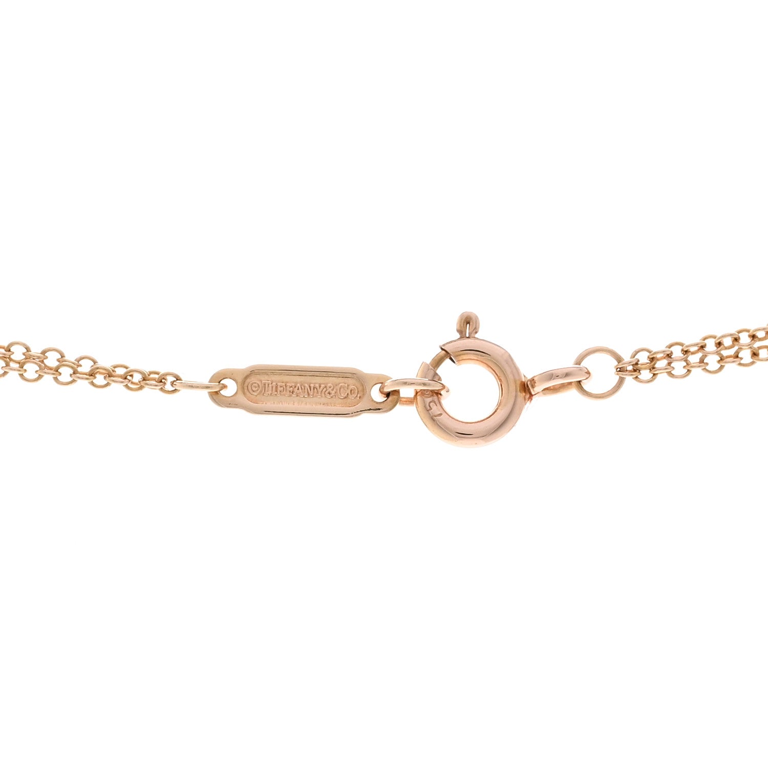 Tiffany 18K Rose Gold Infinity Double Chain Pendant Necklace 4 of 5