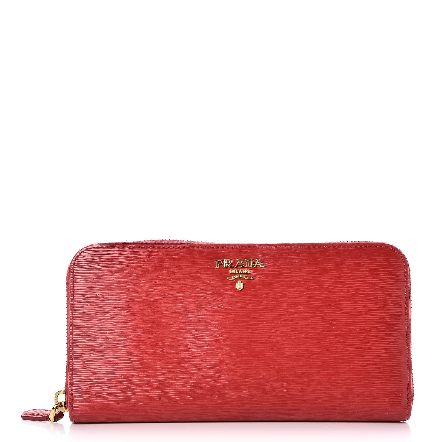 Prada Vitello Move Zip Around Wallet Rosso 1 of 9